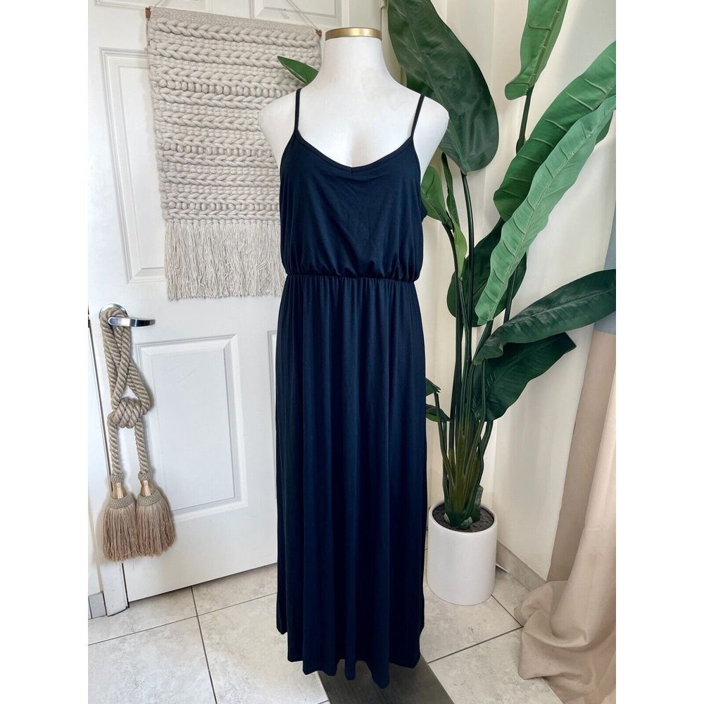 MOSSIMO Women's Long Maxi Dress Size 18/20 Stretchy Soft Knit Spaghetti Straps - Picture 1 of 8